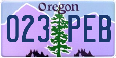 OR license plate 023PEB