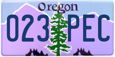 OR license plate 023PEC