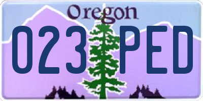 OR license plate 023PED