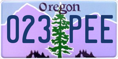 OR license plate 023PEE