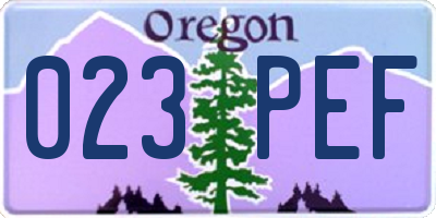 OR license plate 023PEF