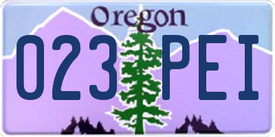 OR license plate 023PEI