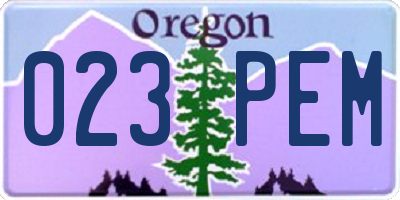 OR license plate 023PEM