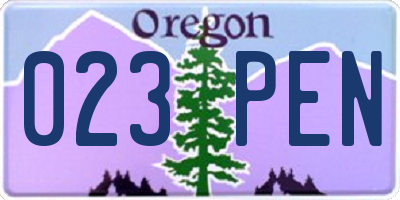 OR license plate 023PEN