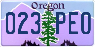 OR license plate 023PEO