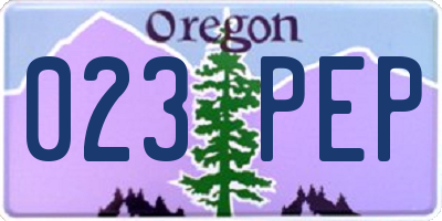 OR license plate 023PEP