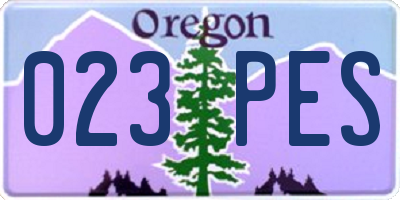 OR license plate 023PES