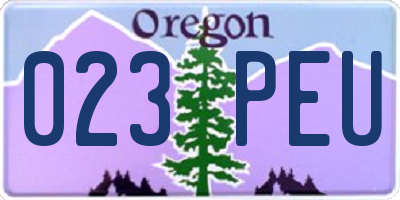 OR license plate 023PEU