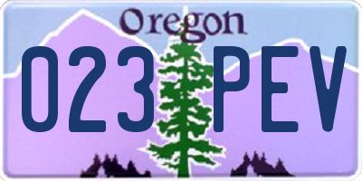 OR license plate 023PEV