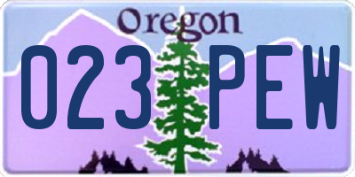 OR license plate 023PEW
