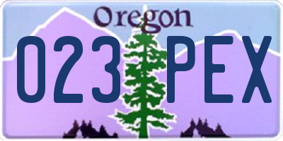 OR license plate 023PEX