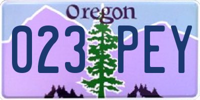 OR license plate 023PEY
