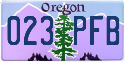 OR license plate 023PFB