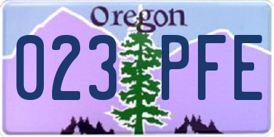 OR license plate 023PFE