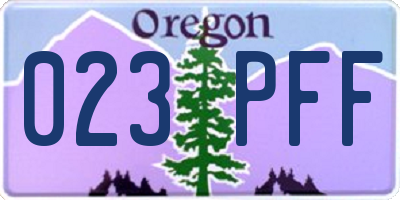 OR license plate 023PFF