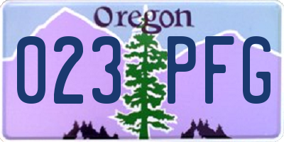 OR license plate 023PFG