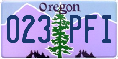 OR license plate 023PFI