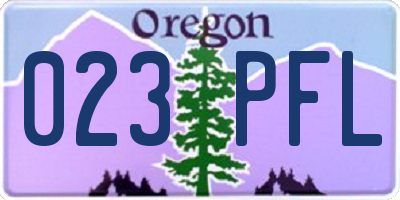 OR license plate 023PFL