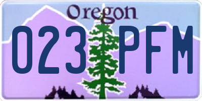 OR license plate 023PFM
