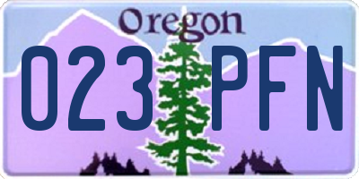OR license plate 023PFN