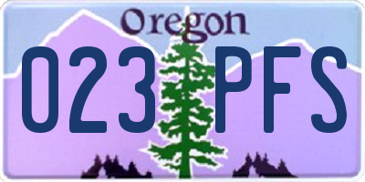 OR license plate 023PFS