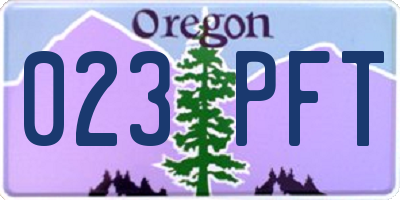 OR license plate 023PFT
