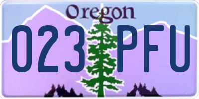 OR license plate 023PFU