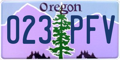 OR license plate 023PFV