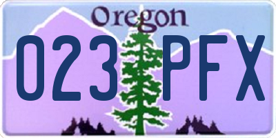 OR license plate 023PFX