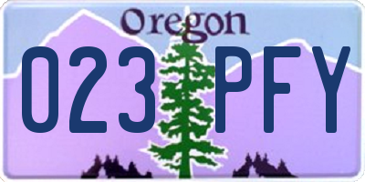 OR license plate 023PFY