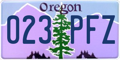 OR license plate 023PFZ
