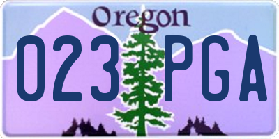 OR license plate 023PGA