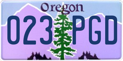 OR license plate 023PGD