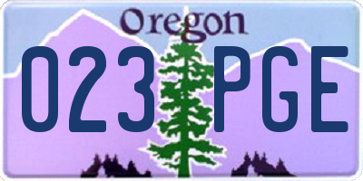 OR license plate 023PGE