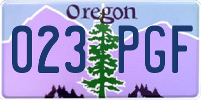 OR license plate 023PGF