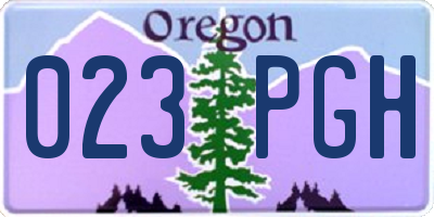 OR license plate 023PGH