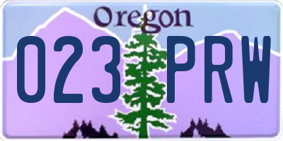 OR license plate 023PRW