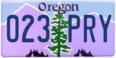 OR license plate 023PRY