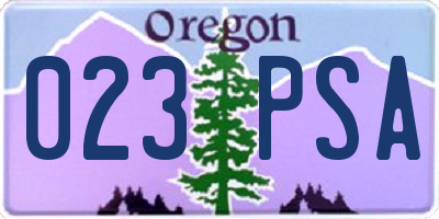 OR license plate 023PSA