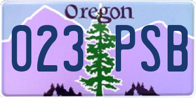 OR license plate 023PSB