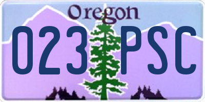 OR license plate 023PSC