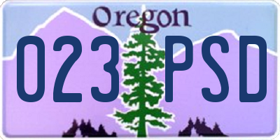 OR license plate 023PSD