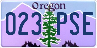 OR license plate 023PSE