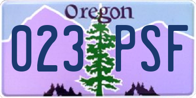 OR license plate 023PSF