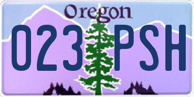 OR license plate 023PSH