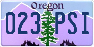 OR license plate 023PSI