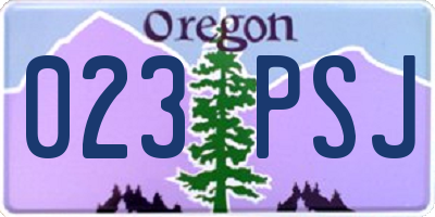 OR license plate 023PSJ