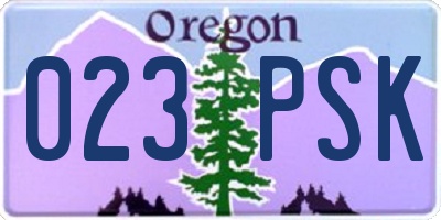 OR license plate 023PSK