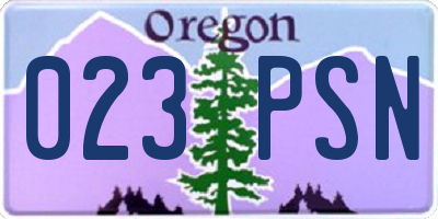 OR license plate 023PSN
