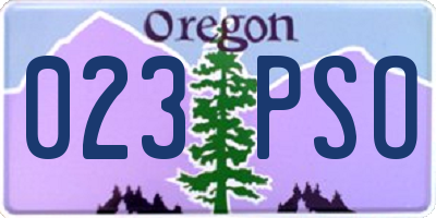 OR license plate 023PSO
